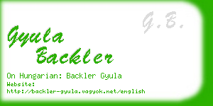 gyula backler business card